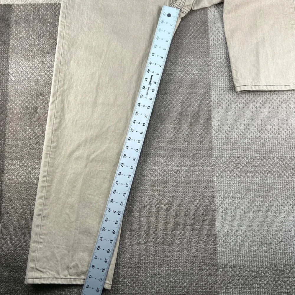 Levis 501XX Straight Fit Jeans Men 42x34 Beige Tan Cotton Denim Pants Button Fly